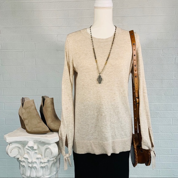 LOFT Light Wool Sweater - Beige - Small